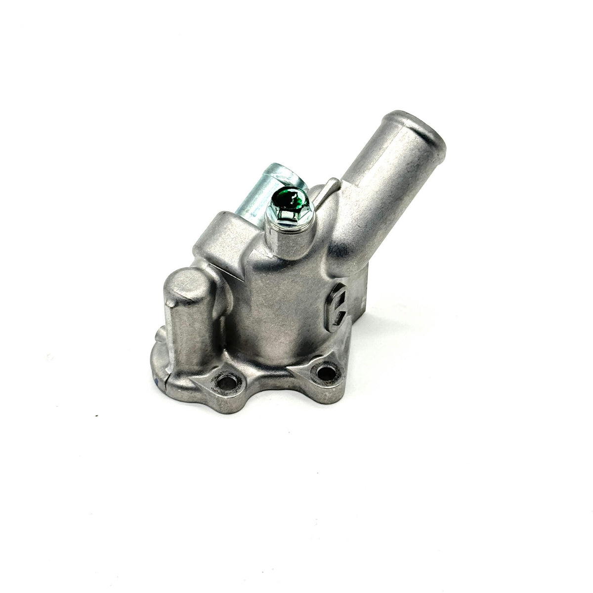 Thermostat Housing for Honda Acty Truck HA8, HA9 Models 2009-2022, featuring a durable silver metal construction with precise fittings.
