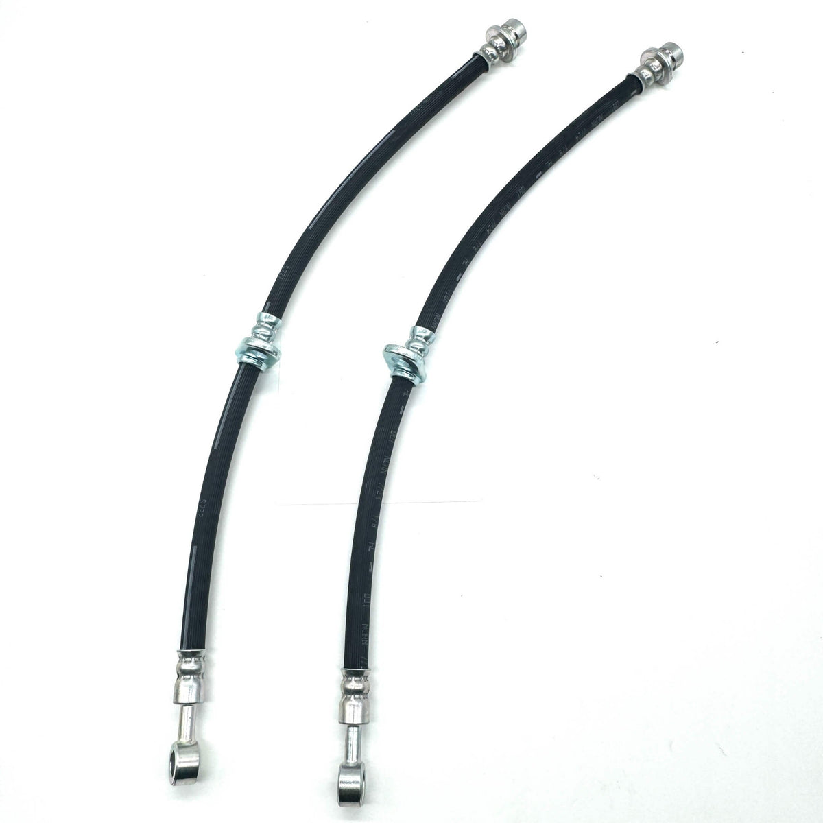 Brake Hose Set - Front for Honda Acty Truck HA8, HA9 Models 2009-2022, featuring durable black rubber construction with metal fittings.