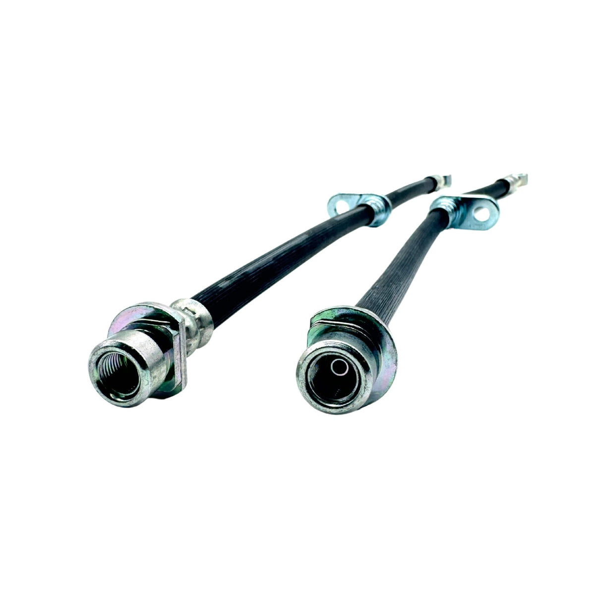 Brake Hose Set - Front for Honda Acty Truck HA8, HA9 Models (2009-2022), featuring durable black rubber hoses with metal fittings.