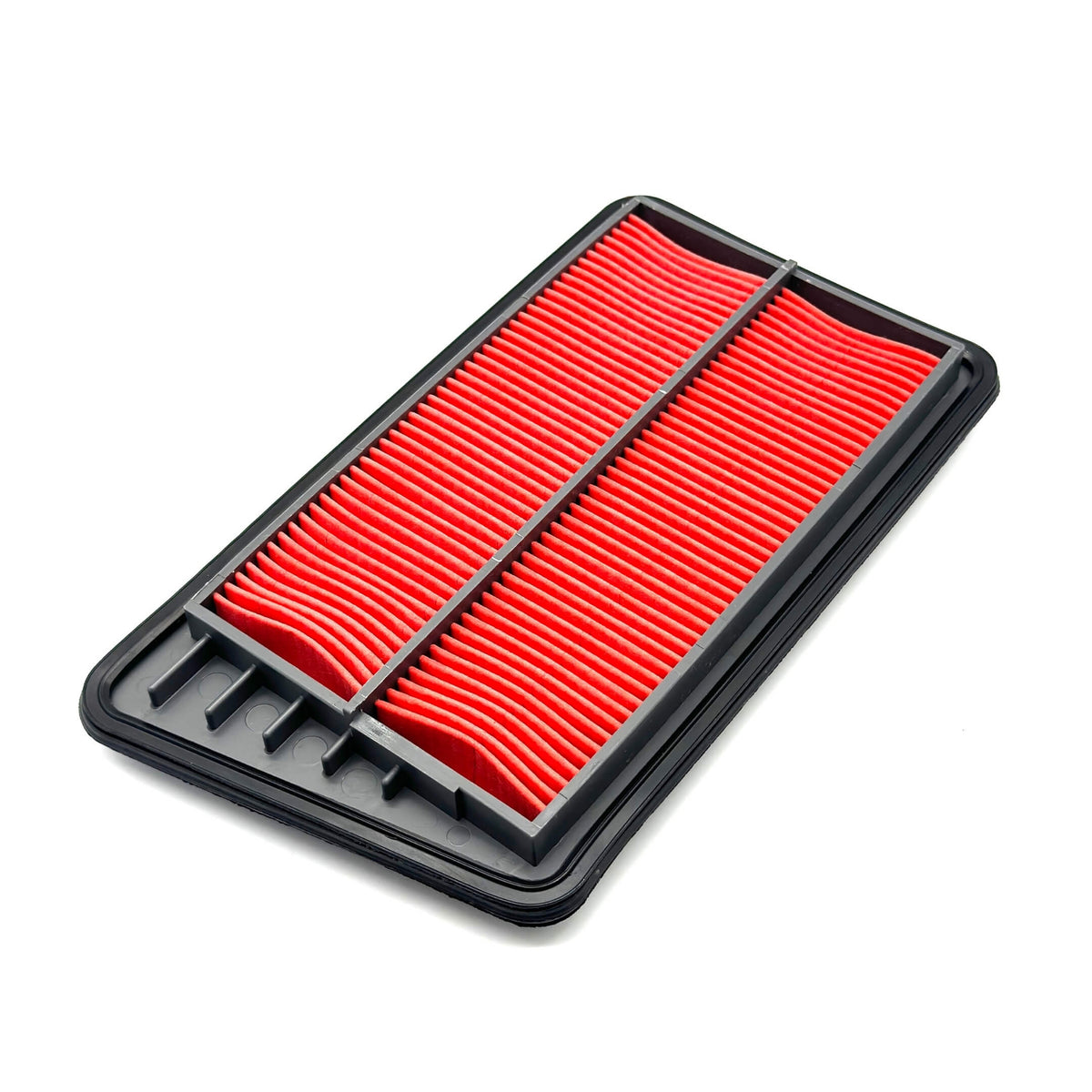 Red and black air filter for Honda Acty Truck HA8, HA9 models (2009-2022) featuring a rectangular design with pleated filtration material.