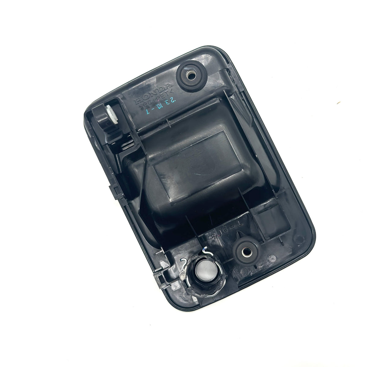 Black exterior left door handle for Honda Acty Truck HA8, HA9 models (2009-2022) with mounting hardware.