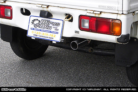 Wirus Win Racing Type Muffler in stainless steel for Honda Acty Truck HA3 models (1990-1999), featuring a sleek design and enhanced exhaust performance.