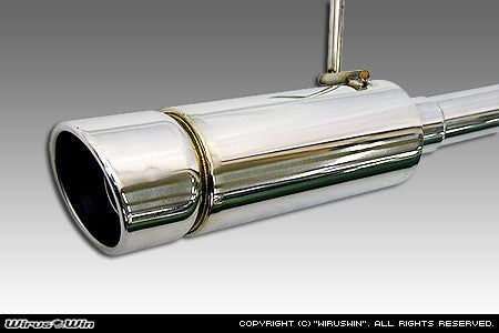 Wirus Win Compact Popper Muffler for Suzuki Carry Truck EDB-DA63T Models (11/2005-4/2008), featuring a sleek chrome finish.