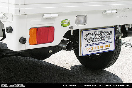 Wirus Win Racing Muffler for Suzuki Carry Truck EDB-DA63T models (11/2005-4/2008), featuring a sleek stainless steel exhaust design.
