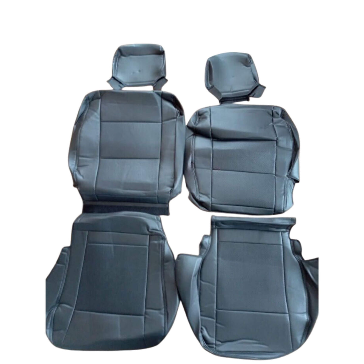 Spiegel PVC Leather Seat Covers - Front Set for Honda Acty HA3, HA4 Models (1990-1999) in black, featuring a durable and waterproof design.