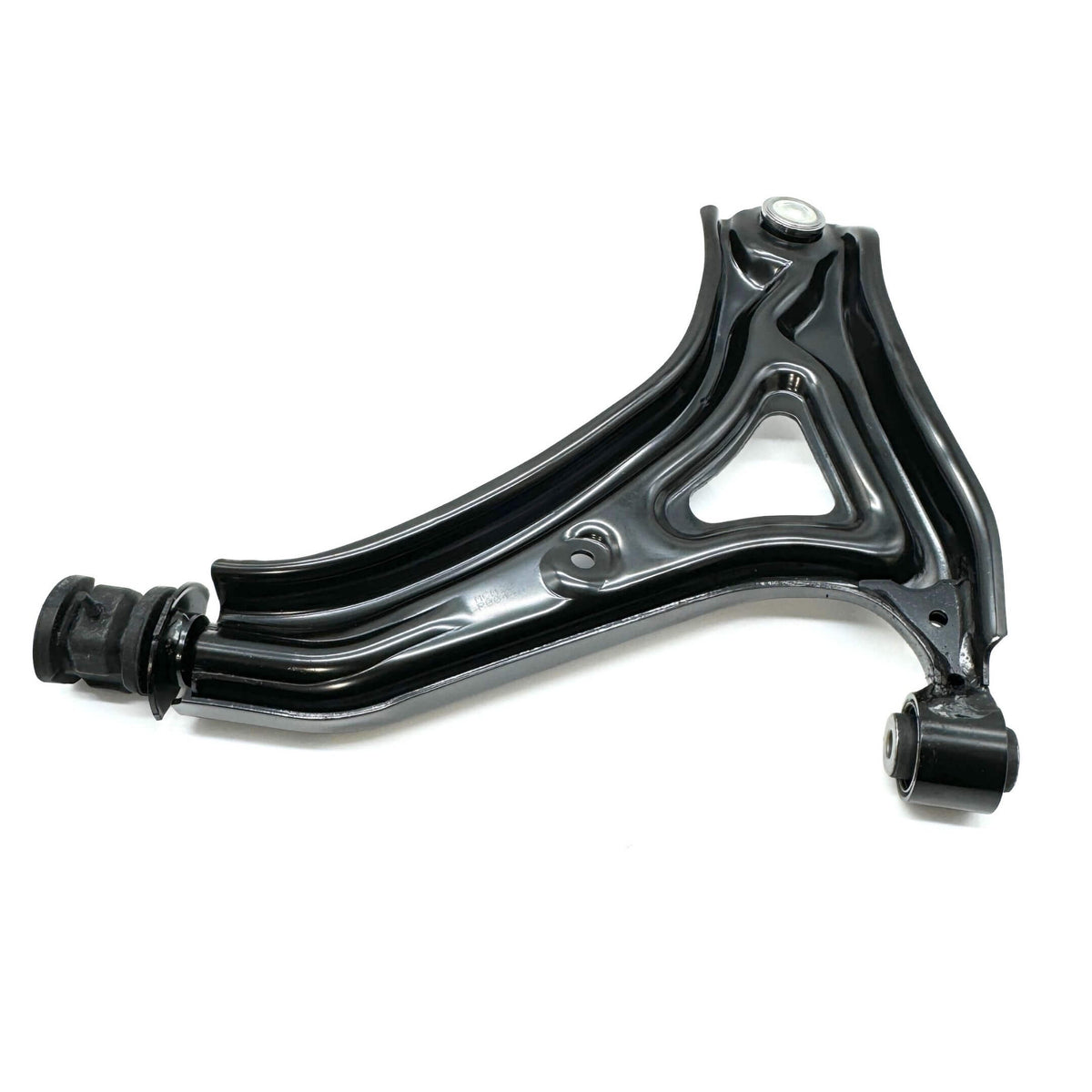 Black lower control arm for driver side, compatible with Honda Acty Truck HA8, HA9 models from 2009-2022.