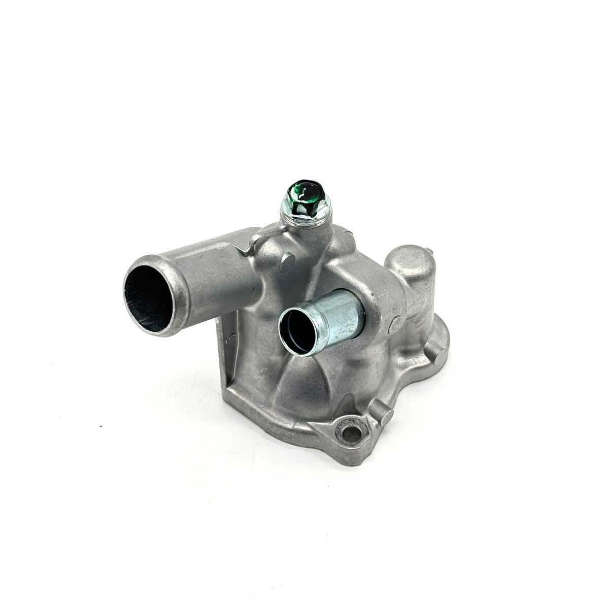 Thermostat Housing for Honda Acty Truck HA8, HA9 Models (2009-2022), featuring a durable silver metal construction with multiple connection points.