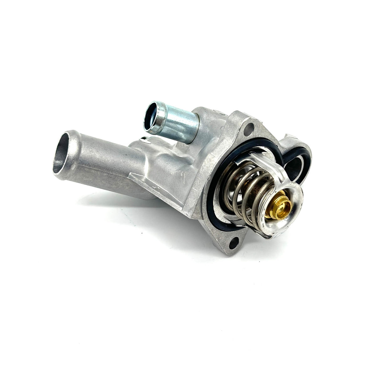 Thermostat and housing for Honda Acty Truck HA8, HA9 models (2009-2022), featuring a durable silver metal construction with integrated spring mechanism.
