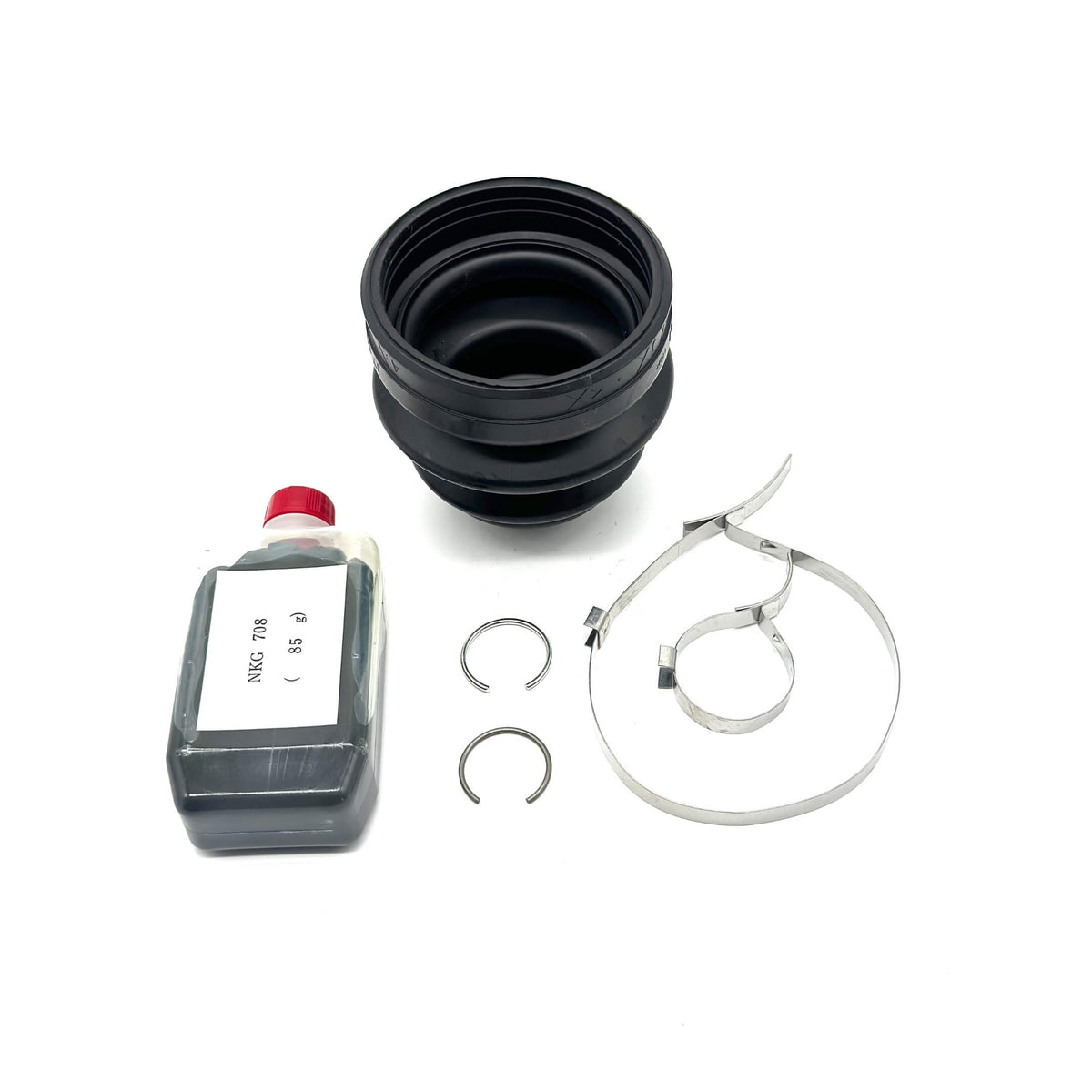 CV Boot Kit - Rear, Inner - Genuine Honda for Honda Acty Truck HA8, HA9 Models (2009-2022), featuring a black rubber boot, metal clamps, and lubricant bottle.