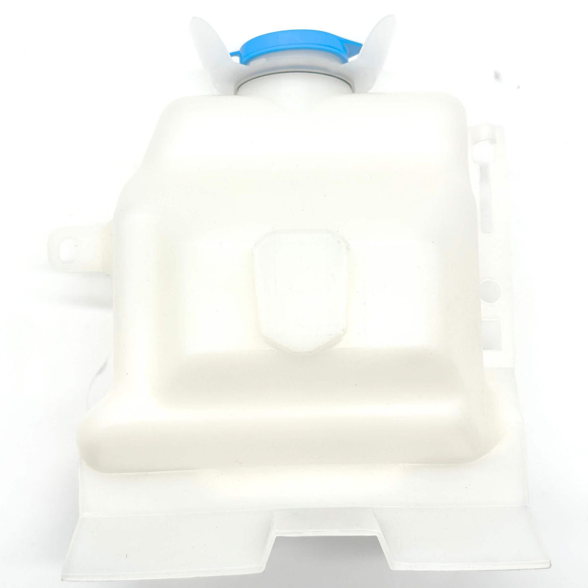 Windshield washer tank for Honda Acty Truck HA8, HA9 models (2009-2022), featuring a white plastic body with a blue cap.