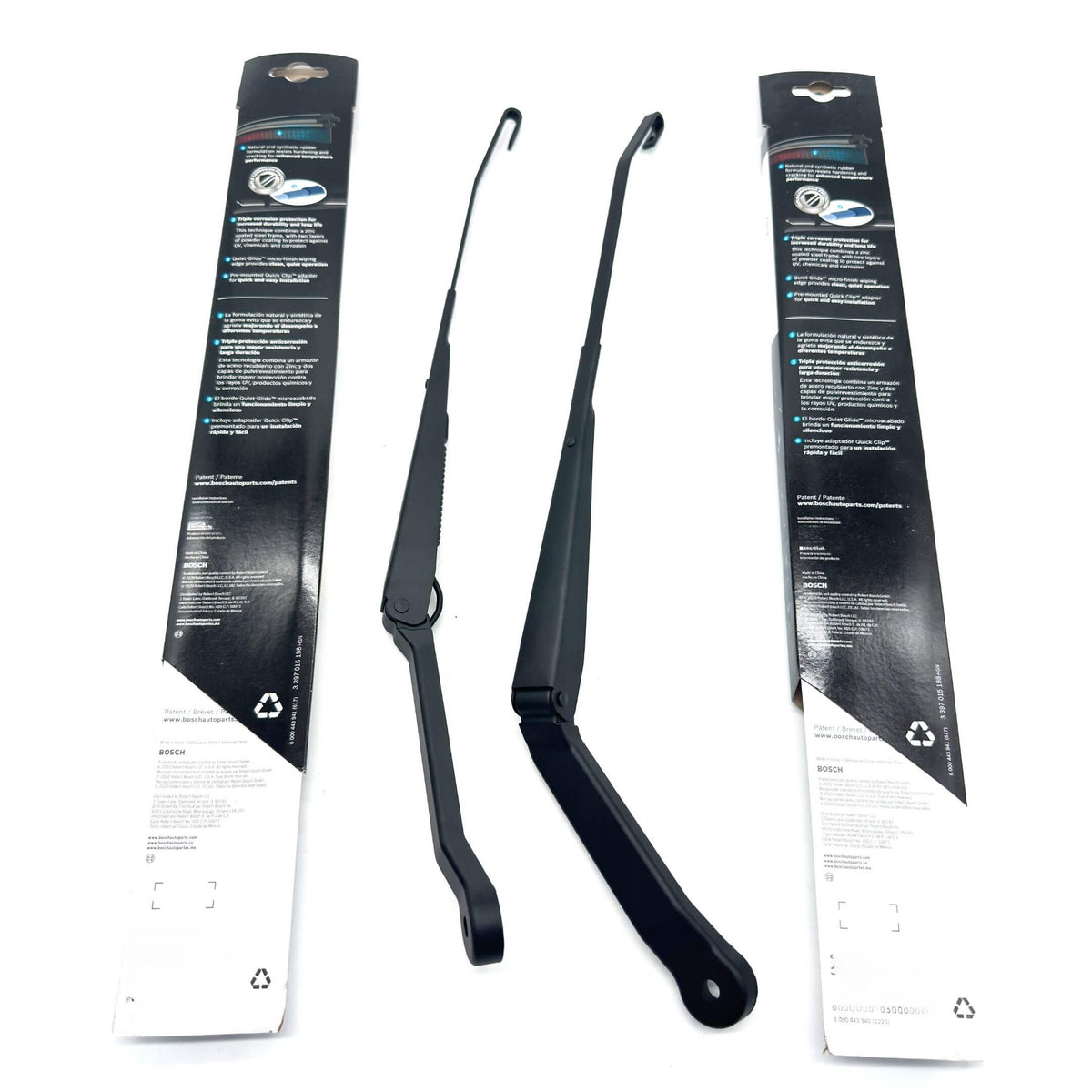Honda Wiper Arms & Bosch Microedge Windshield Wipers for Honda Acty Truck HA8, HA9 Models (2009-2022), featuring sleek black design and durable construction.