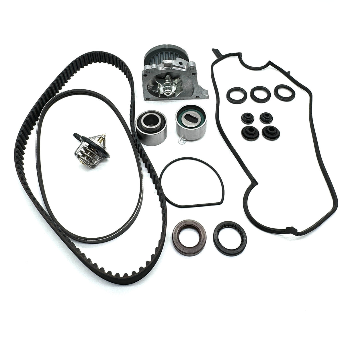 Timing Belt Kit, 16 Piece, for Honda Acty Truck HA8, HA9 Models 2009-2022, featuring black belts and metal components.