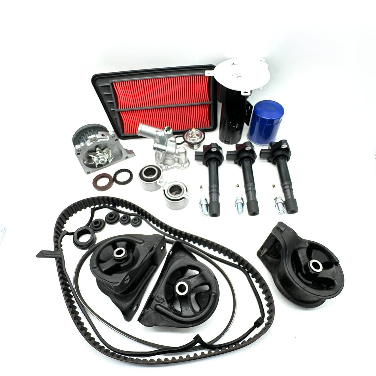 Timing Belt Kit, 29 Piece, for Honda Acty Truck HA8, HA9 Models 2009-2022, featuring black components and red air filter.