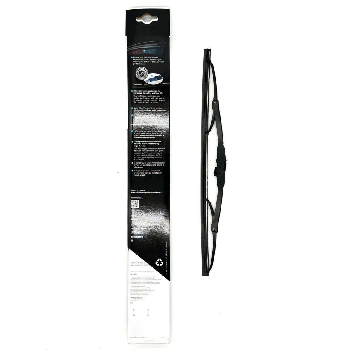 Rear view of Bosch Microedge Wiper Blades packaging for Honda Acty HH1, HH2, HH3, HH4 models 1988-1999