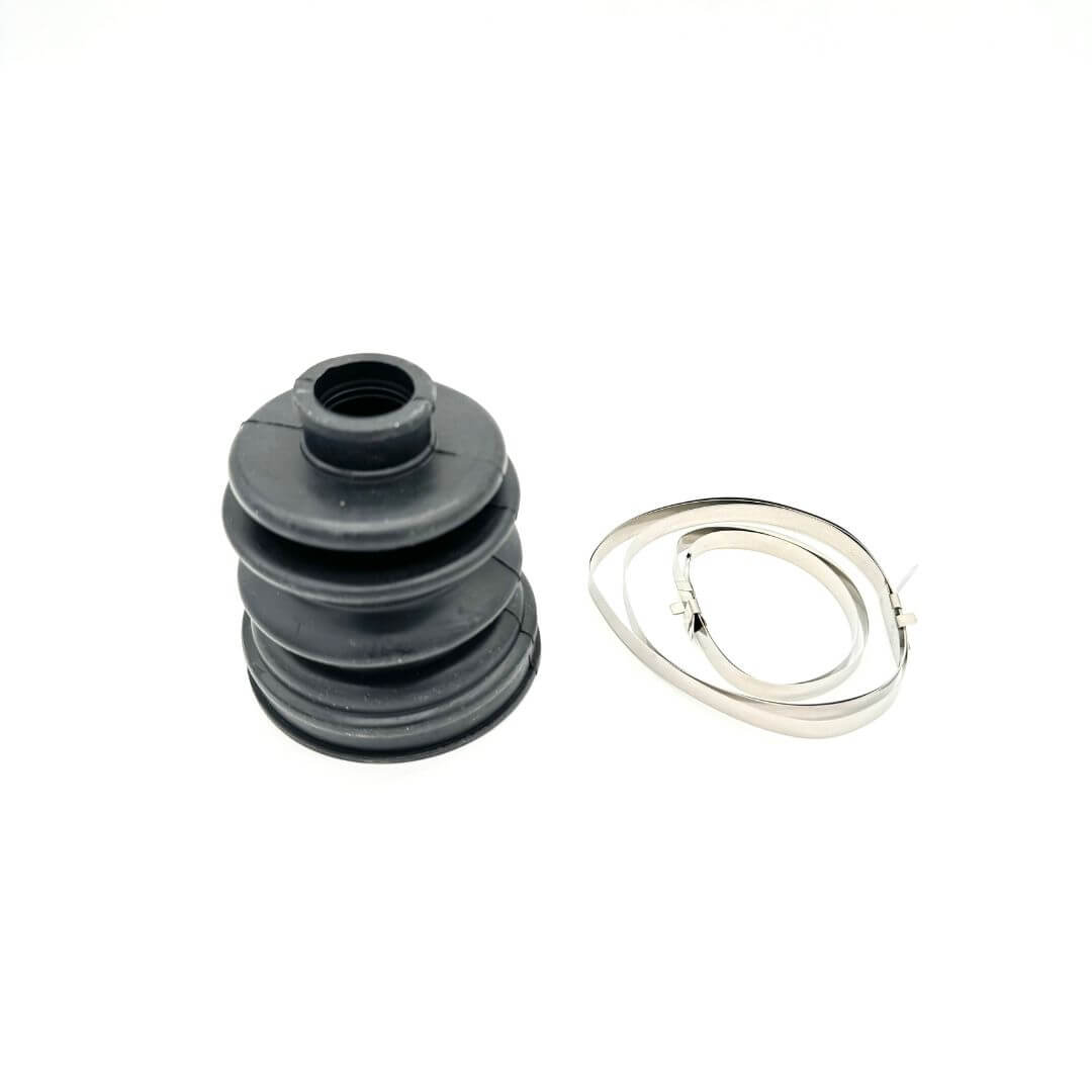 Honda Acty Van replacement CV Axle Boot and securing clamp isolated on white, specific for HH3, HH4 models from 1990 to 1999, front inner shaft