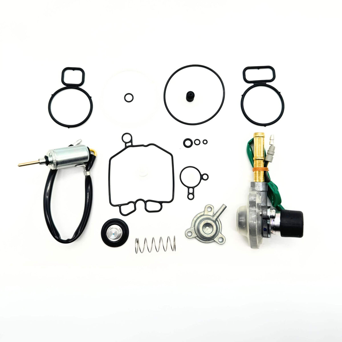 Complete 19 Piece Carburetor Rebuild Kit for Honda Acty Van HH3, HH4 Models 1990-1999 including O-Rings, Solenoids, Diaphragm Set, and Gasket Repair Kit