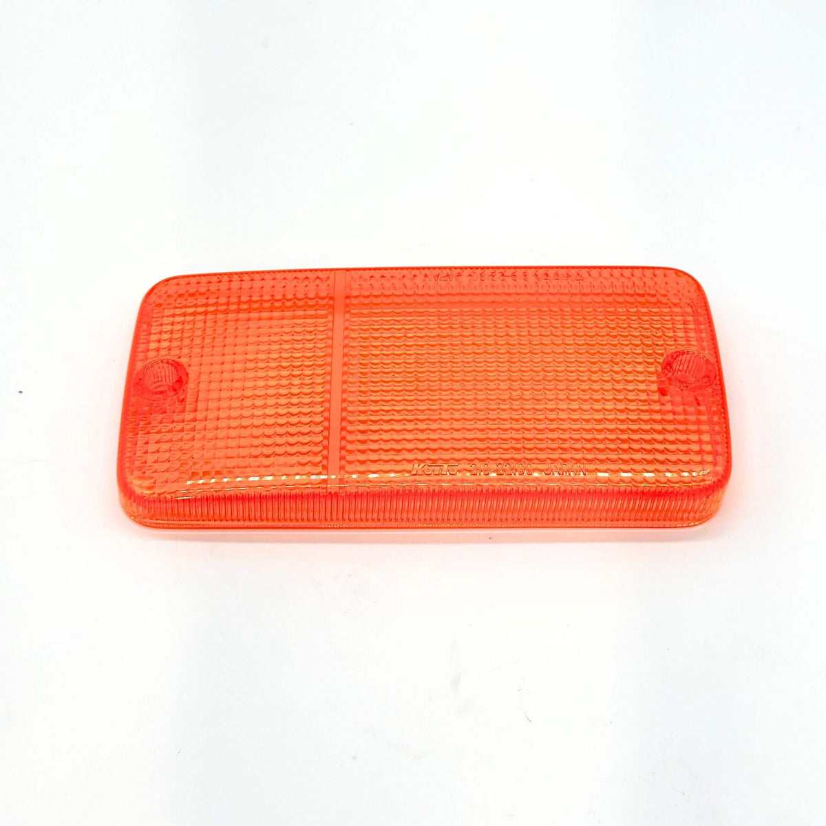 Top-down view of the orange front bumper light lens - left side - designed for Honda Acty Van HH1, HH2, HH3, HH4 models (1988-1999), showcasing the lens's precision fit and durable construction.