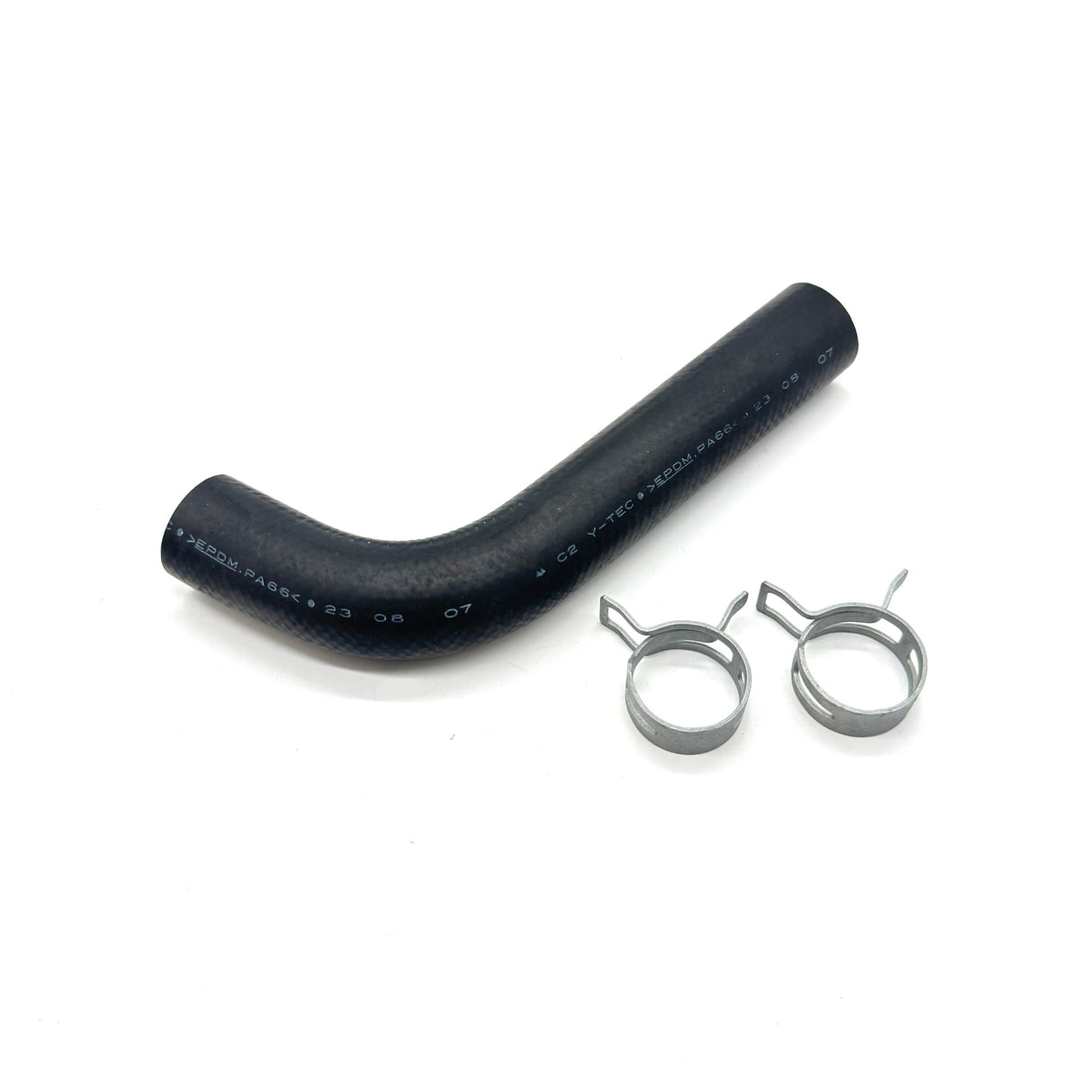 Side view of Radiator Hose A with clamps for Honda Acty Truck HA3, HA4 (1990-1999), featuring durable construction and a precise fit.