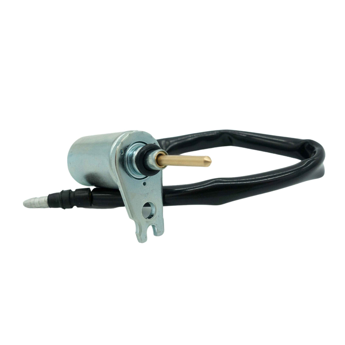 Honda Acty Truck HA3 HA4 Slow Cut Carburetor Solenoid 1990-1999 side profile view, OEM part for engine performance enhancement, featuring metal casing and electrical connector