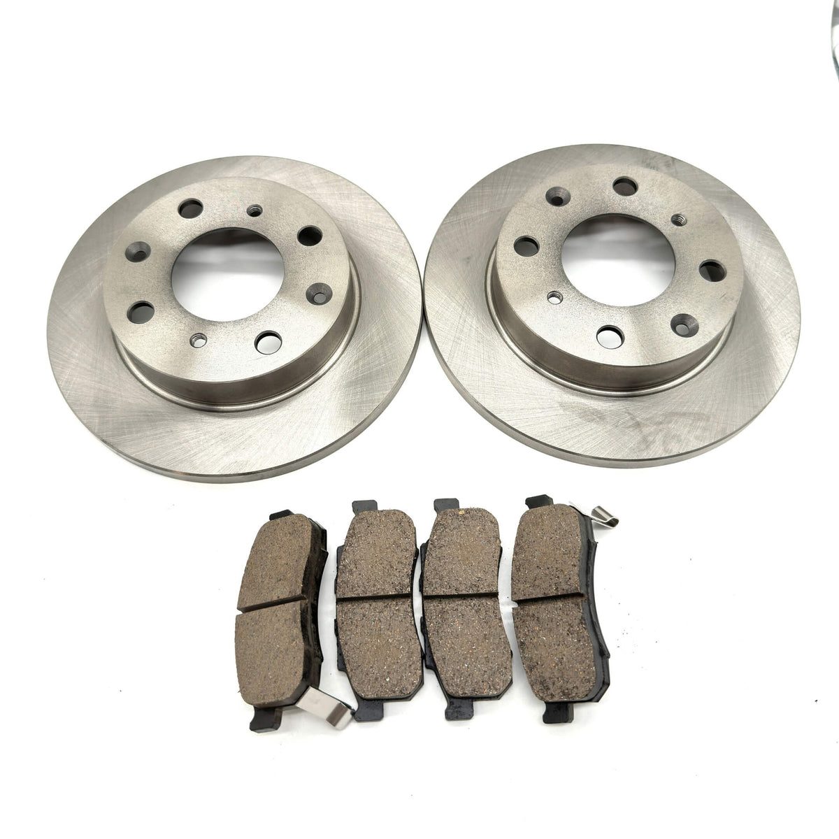 Complete front brake upgrade kit for Honda Acty Truck HA3, HA4 1990-1999 featuring two high-quality brake rotors and durable brake pads for enhanced stopping power and reliability.