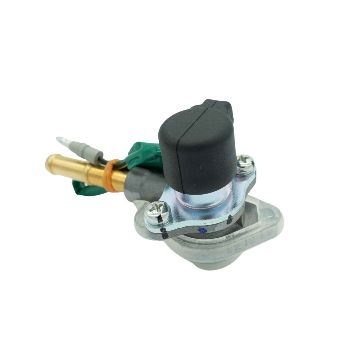 Air vent cut carburetor solenoid side view for 1990-1999 Honda Acty HH3 HH4 Van models, showing brass body and connectors.