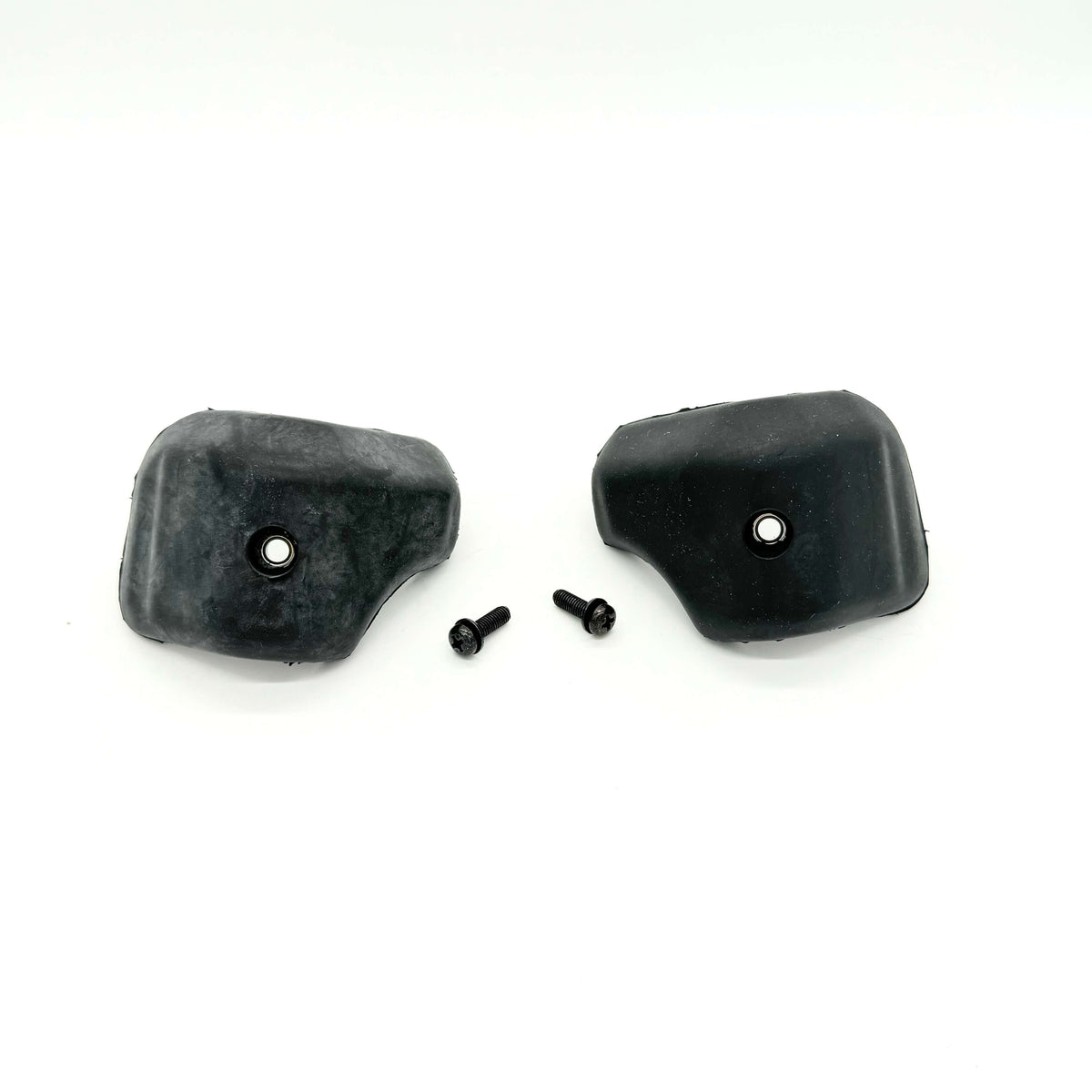 Separated view of Honda Acty Truck Rubber Gate Stoppers showing top and bottom sides with mounting hardware.