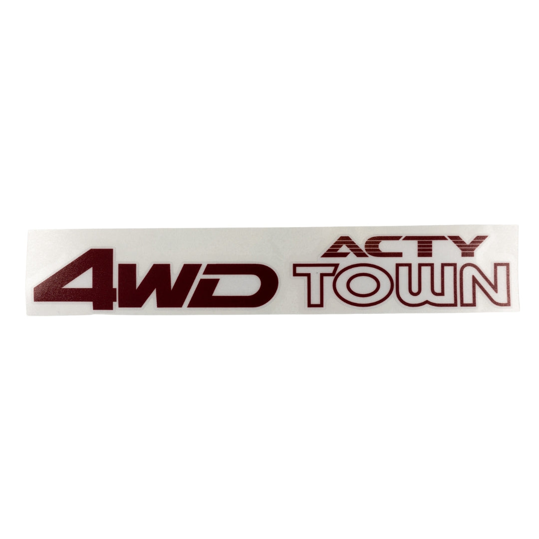 High-quality Honda Acty Replica Decals in OEM Red displayed on a White background - Perfect for JDM Mini Truck customization and upgrades