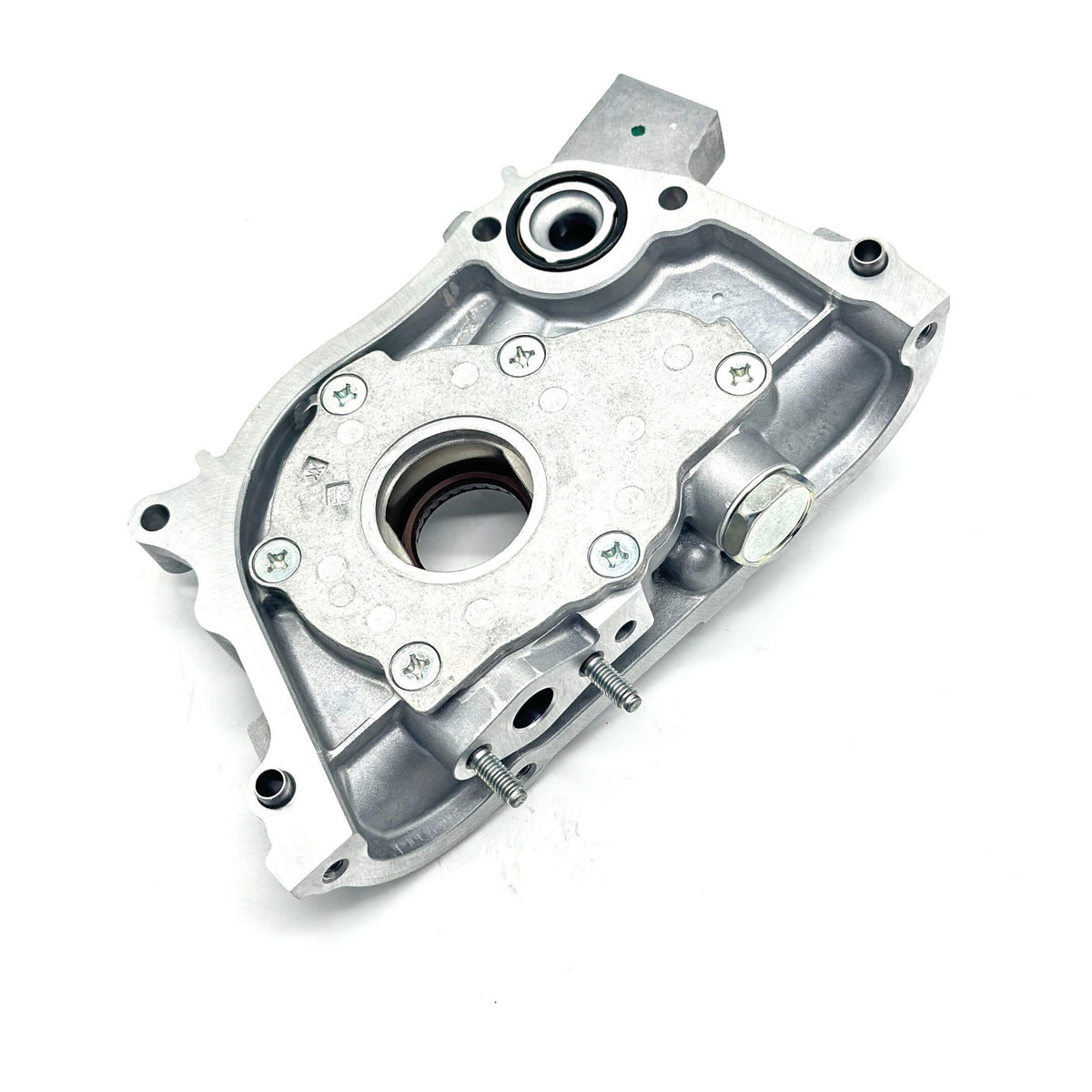 Silver oil pump assembly for Honda Acty Van HH5, HH6 models (1999-2009) featuring a durable metal construction and precise fit.