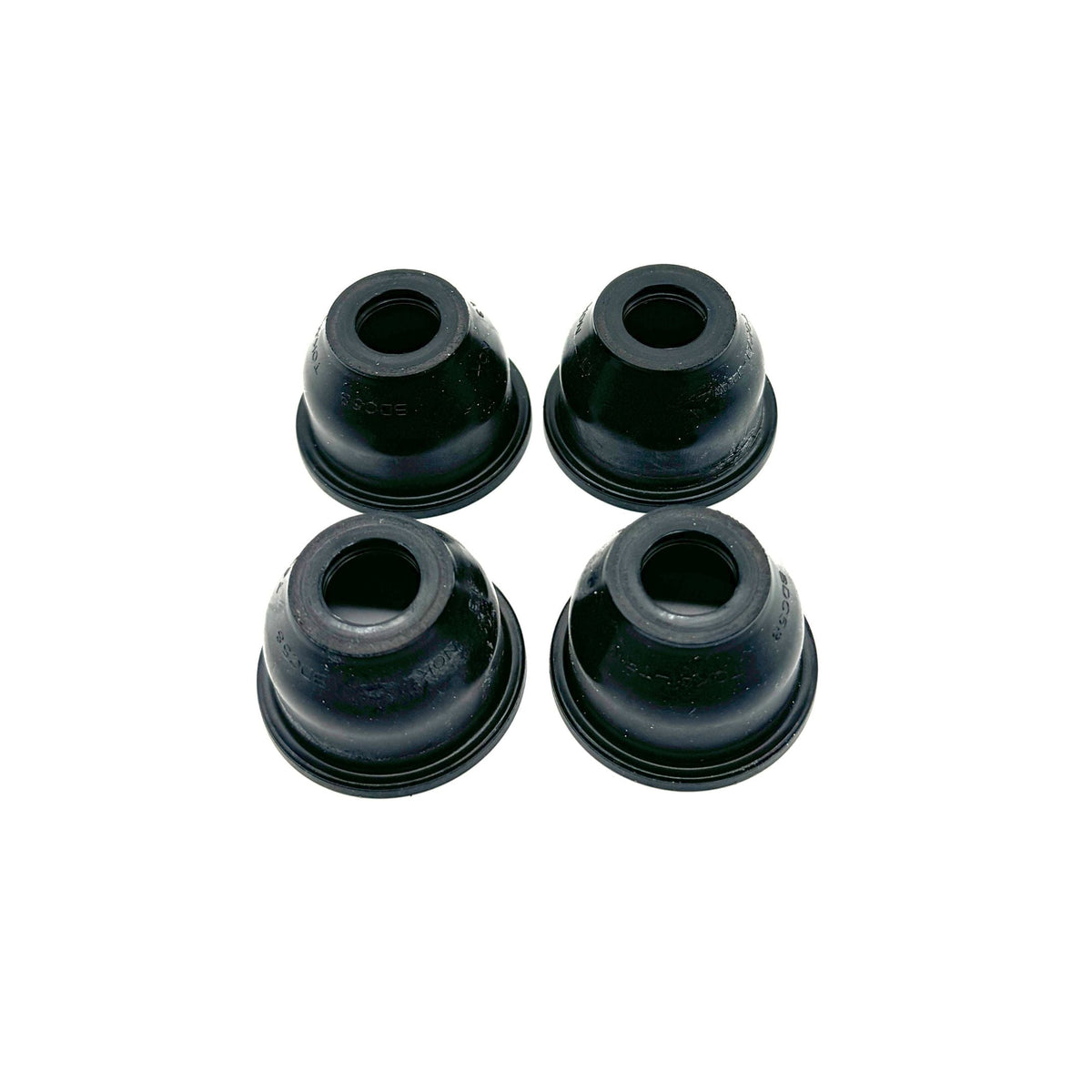 Complete set of four Center Steering Link & Tie Rod Ball Joint Boots for Honda Acty Van HH3, HH4 (1990-1999), displayed in an organized layout.