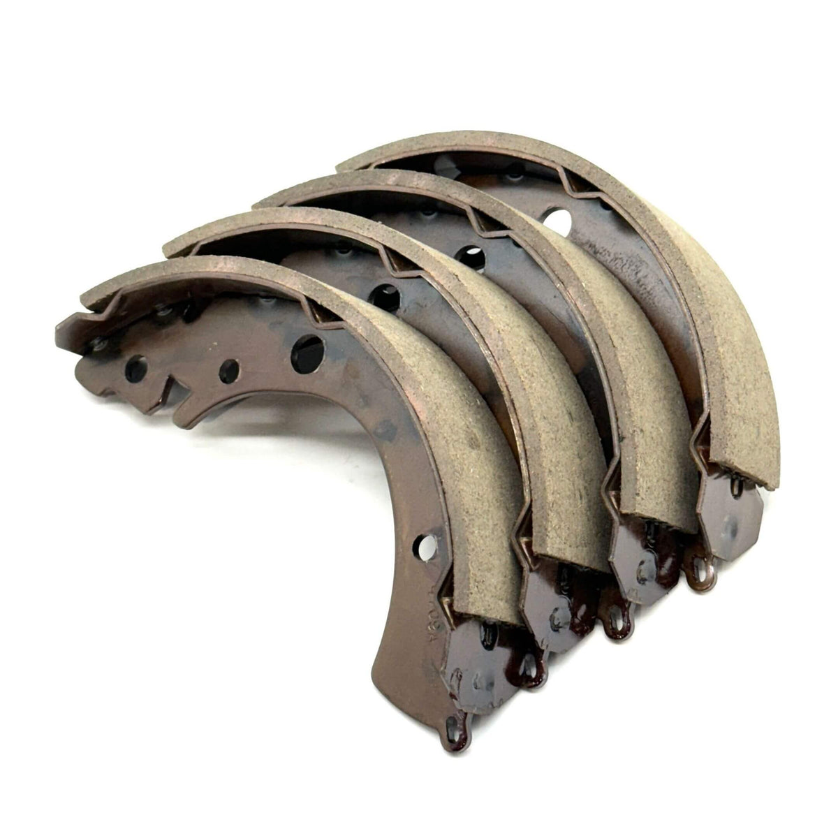 Brake Shoes - Rear for Honda Acty Truck HA8, HA9 Models 2009-2022, durable brown metal with friction lining.