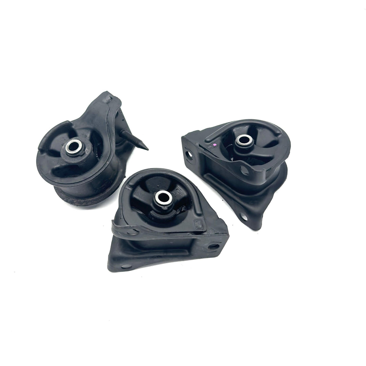 Black engine mount full set for Honda Acty Truck HA8, HA9 models 2009-2022, designed for manual transmission.