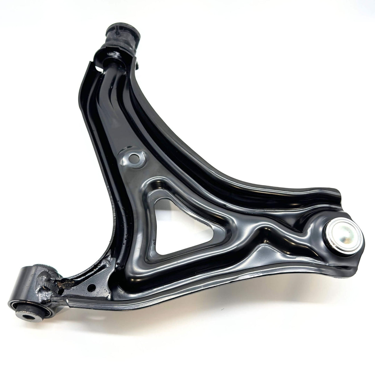 Black Lower Control Arm for Driver Side, compatible with Honda Acty Truck HA8, HA9 models from 2009-2022.