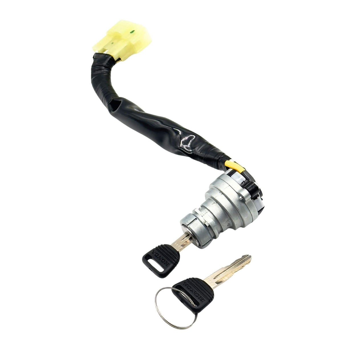 Ignition Switch Assembly with Key Cylinder for Honda Acty Truck Models HA3, HA4 (1990-1999) featuring a durable metal construction and two keys.