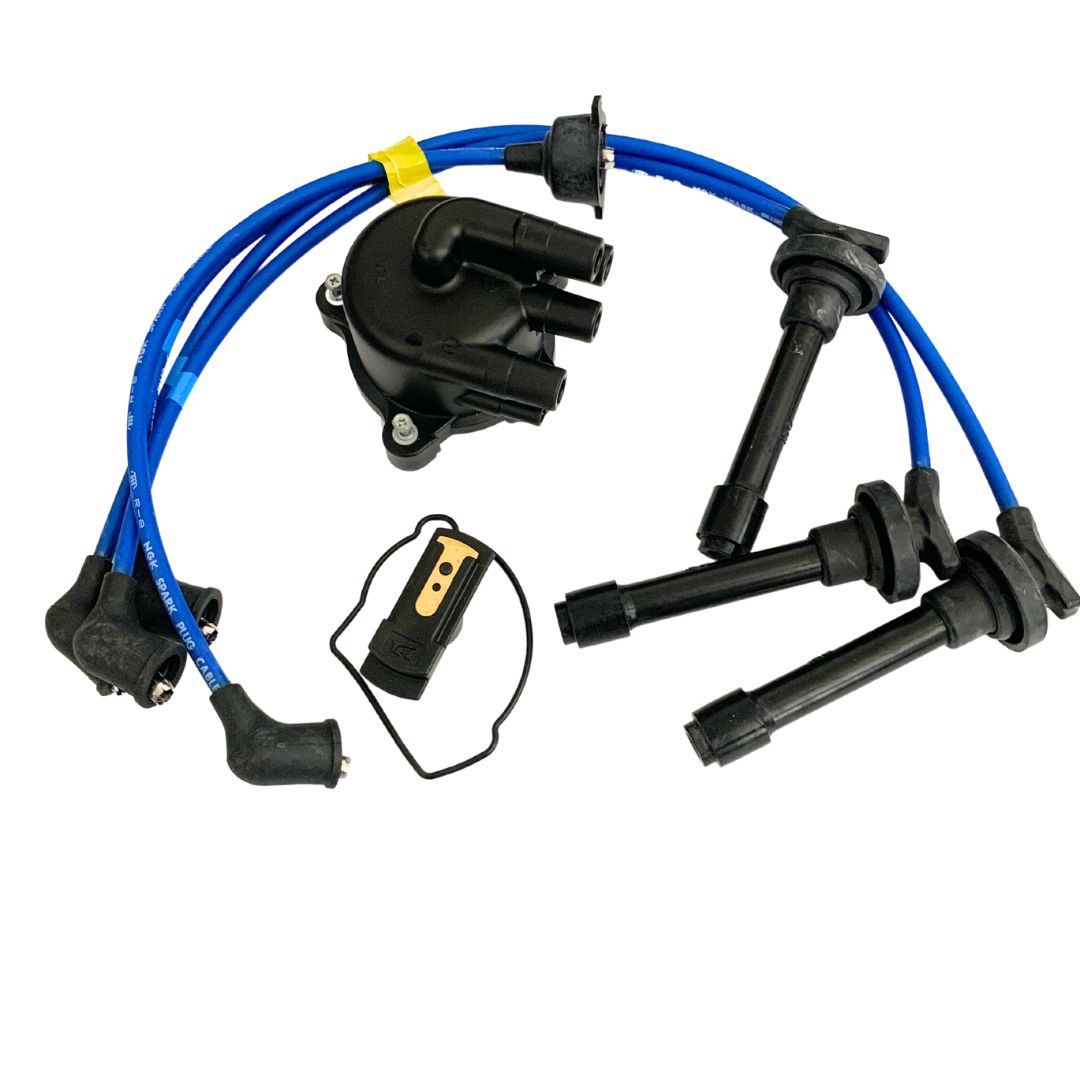 Ignition Kit for Honda Acty Van HH3, HH4 (1990-1999) - 3-Piece Set: Cap, Rotor, Spark Plug Wires - Boost Performance, Smooth Ride, Enhanced Fuel Economy, Superior Conductivity, and Reduced Misfires