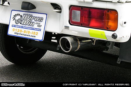Wirus Win Compact Muffler Popper Type stainless exhaust for Honda Acty Truck GBD-HA6 model, 1999-2010.