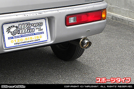 Wirus Win Compact Muffler Sport Type in stainless steel for Honda Acty Van HH6 models with manual transmission (1999-2010).