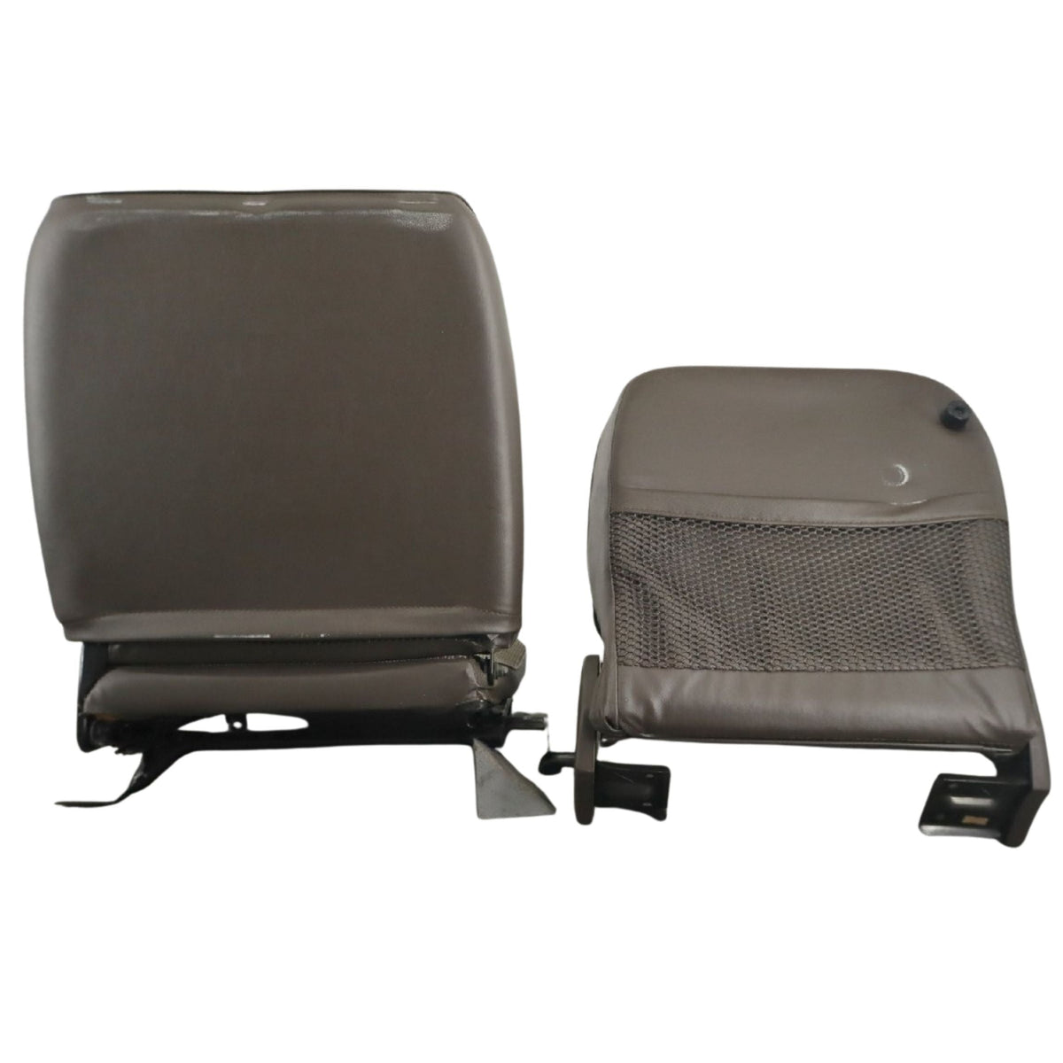 Rear view of used Honda Acty HA3 HA4 seat backs showing OEM upholstery and mesh pocket.