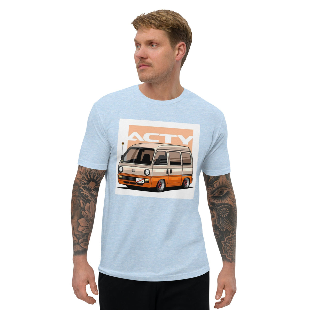 OIWA Honda Street Fitted T- Shirt Light Blue