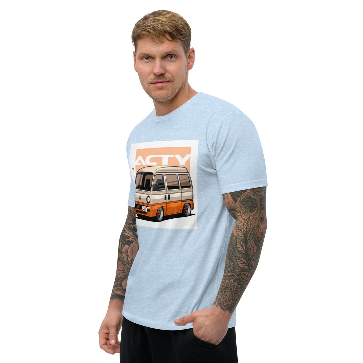 OIWA Honda Street Fitted T- Shirt Light Blue