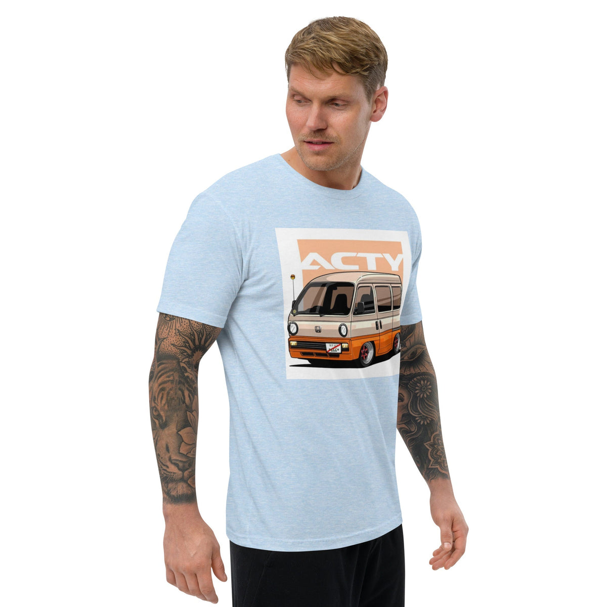 OIWA Honda Street Fitted T- Shirt Light Blue